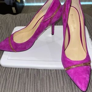 Bright Fushia Suede Zippered Pumps size 11